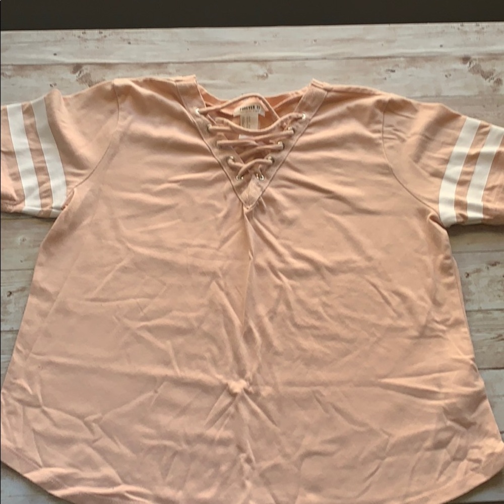 Forever 21 girls lattice front tee